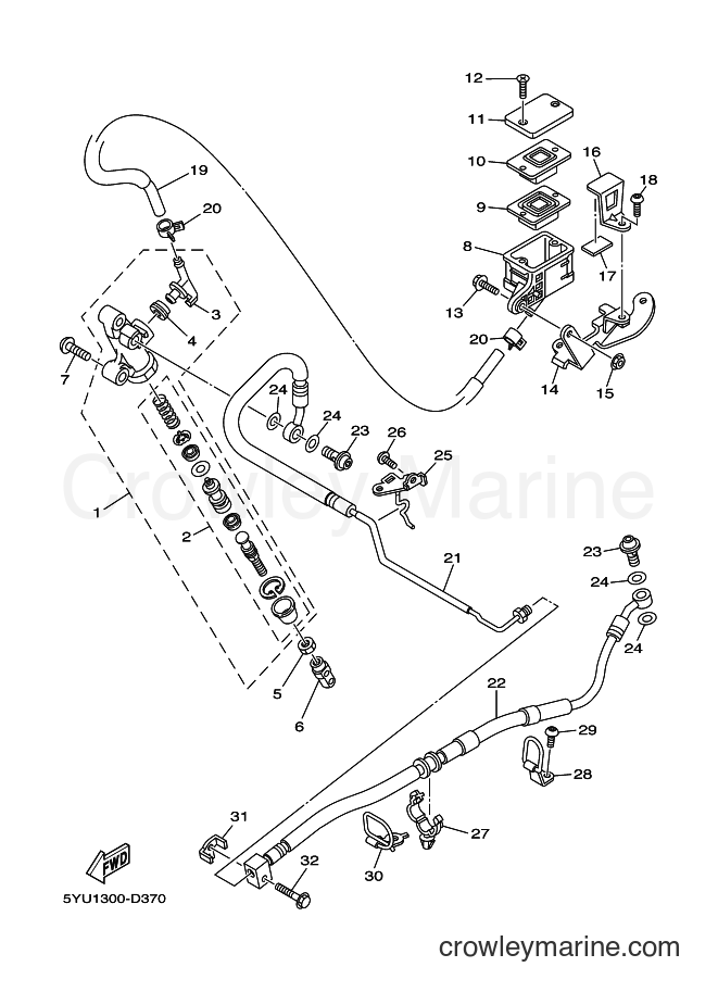 2007 Street Bike MT01 - MT01 (5YU8) [030] - REAR MASTER CYLINDER