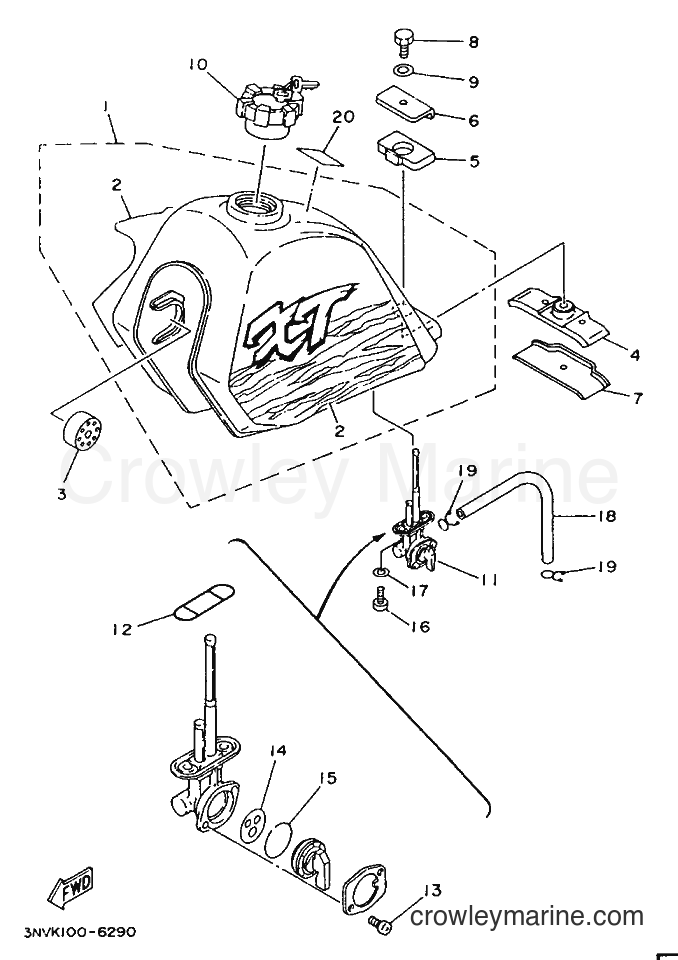1996 Dirt Bike XT350 - XT350 (3NVM) [010] - FUEL TANK