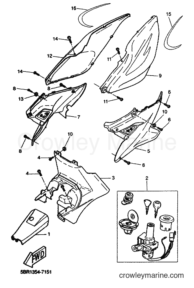 1999 Scooter YQ50 - YQ50 (5HE5) [010] - SIDE COVER