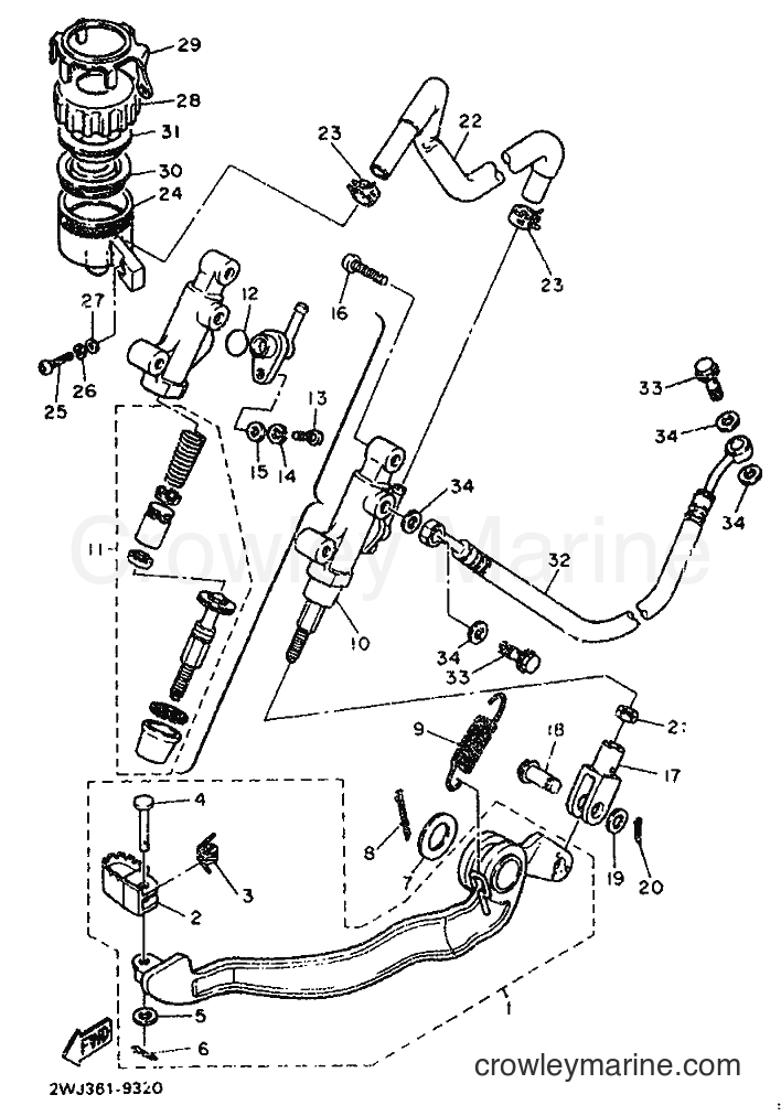 1989 Dirt Bike XT600 - XT600 (2WJ2) [999] - REAR MASTER CYLINDER