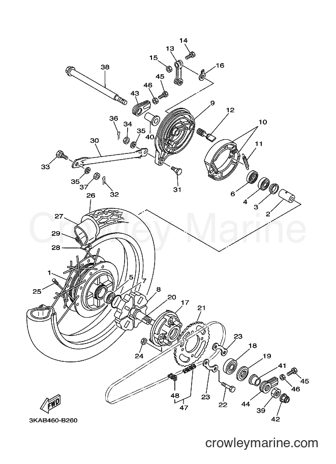 Yamaha Motors RX-K (3KAB) [010] - REAR WHEEL