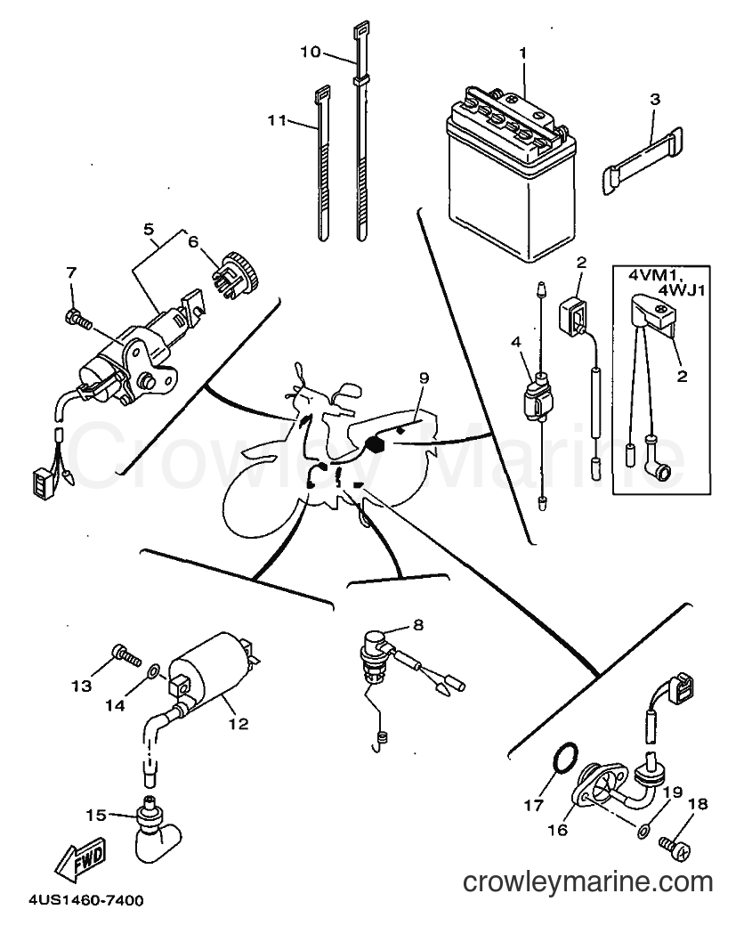 Yamaha Motors V110E (4WH1) [999] - ELECTRICAL 1