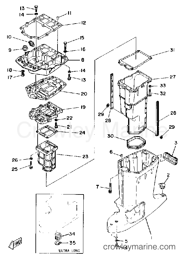 Yamaha Motors 175ETXF - UPPER CASING