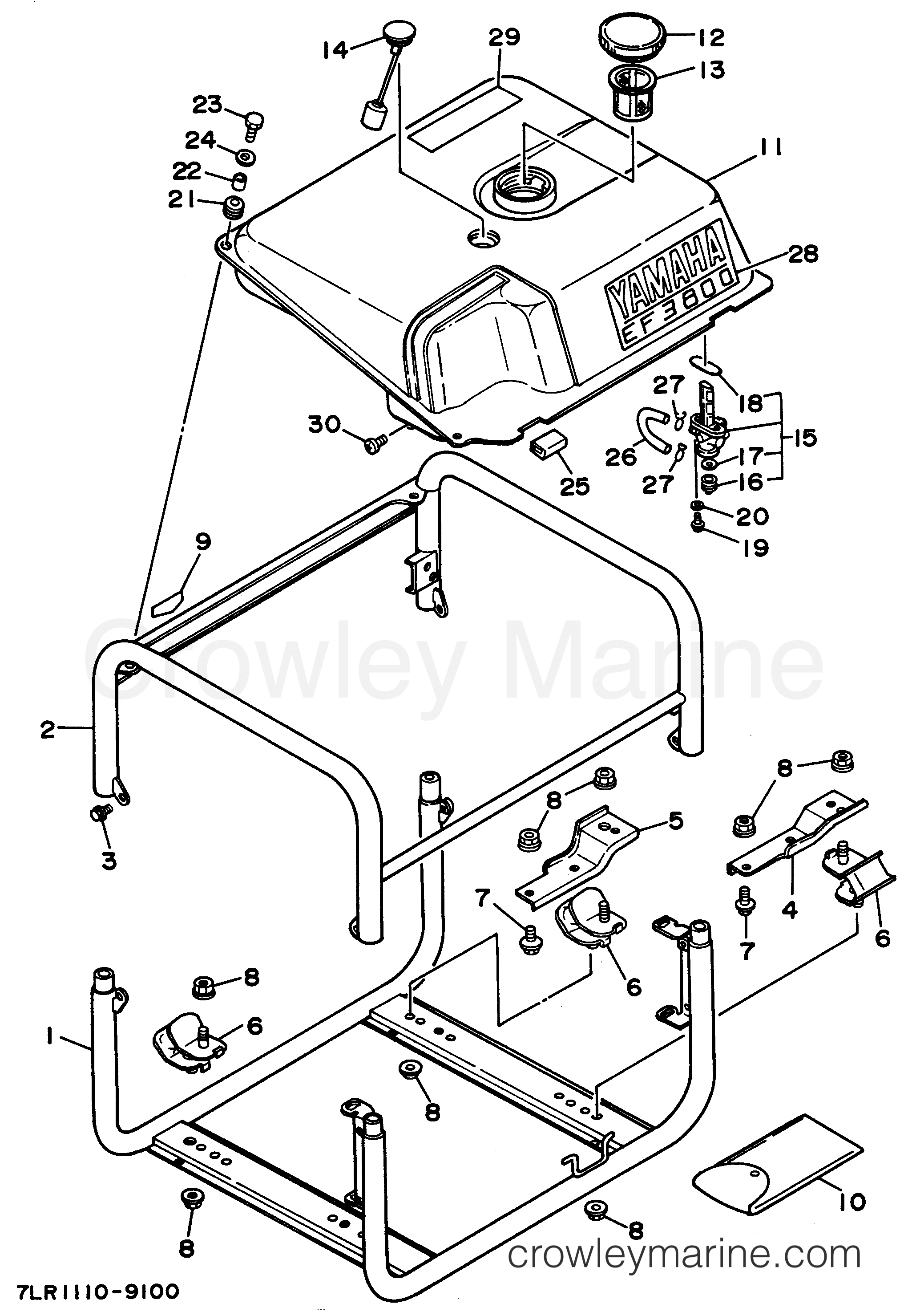 Yamaha Motors EF3800E 7LR - FRAME - FUEL TANK