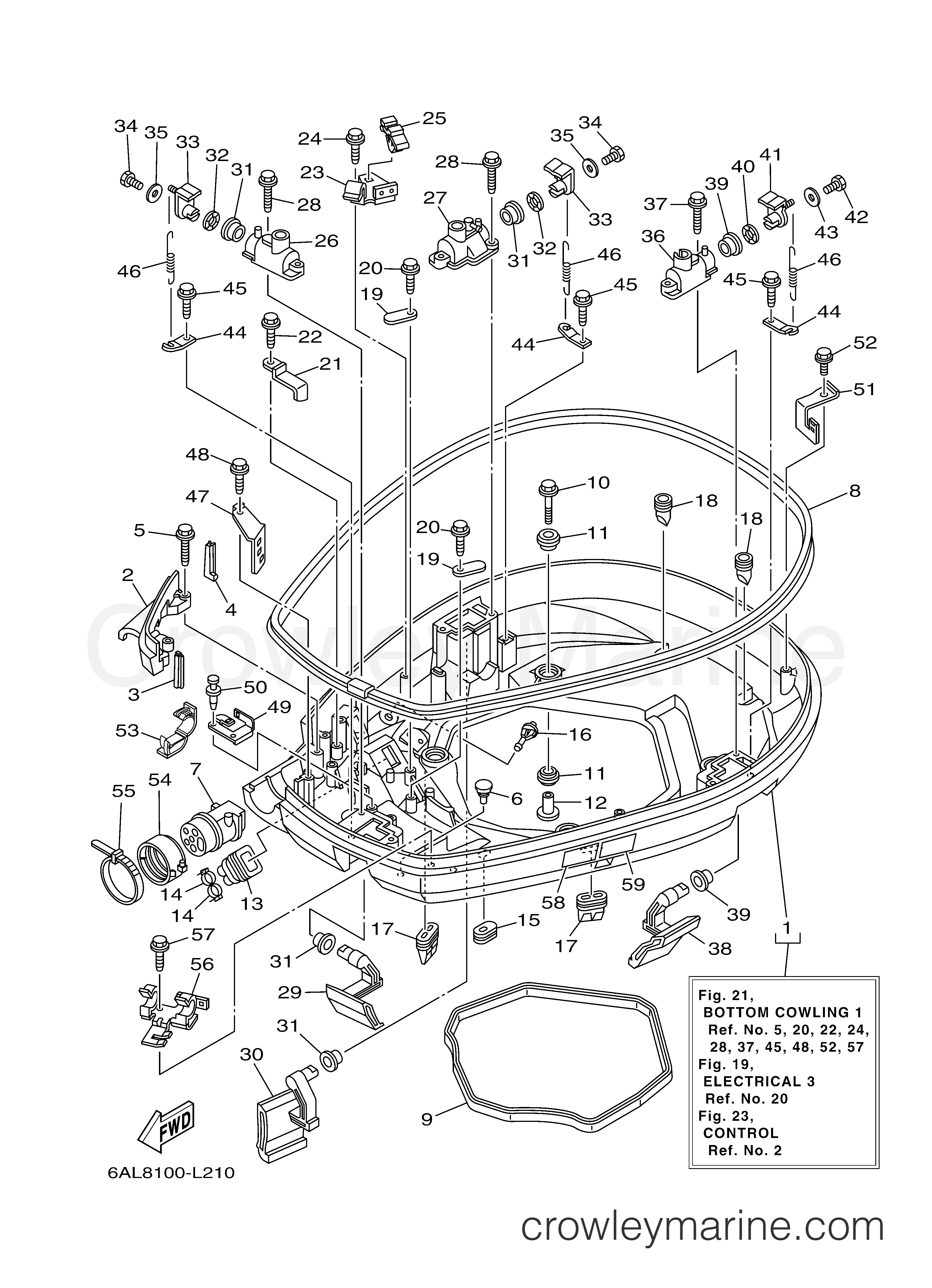 Yamaha Motors F200XA - BOTTOM COWLING 1