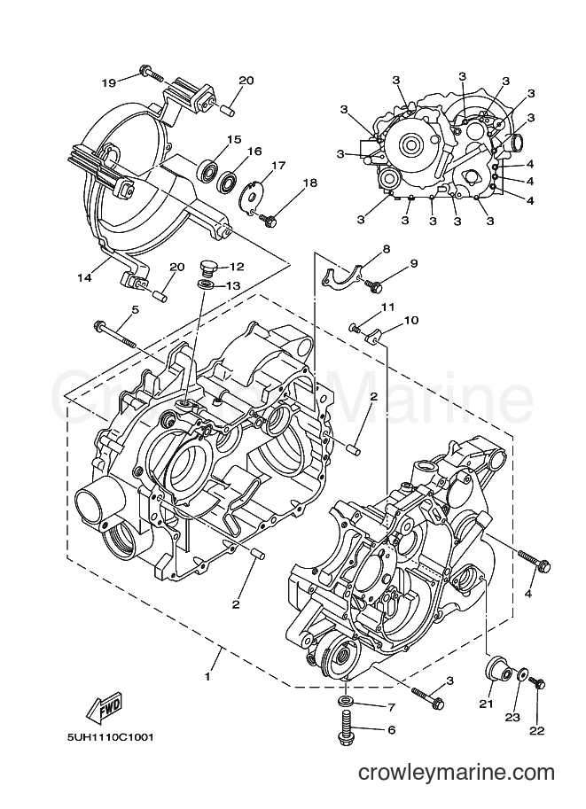 2004 ATV YFM350A - YFM350A (5WH1) [010] - CRANKCASE