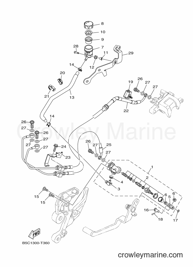 2018 Street Bike MTT850 - MTT850 (B5C2) [010] - REAR MASTER CYLINDER