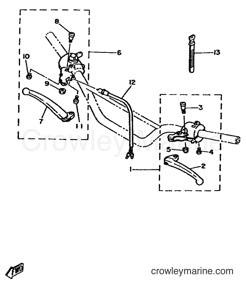 Yamaha Motors DT75 (2RY) [999] - HANDLE SWITCH & LEVER