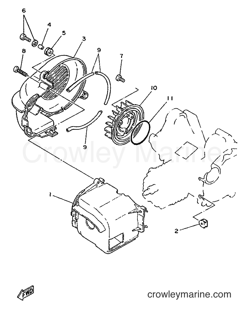 1995 Scooter YA50F - YA50F (4SN1) [999] - AIR SHROUD & FAN