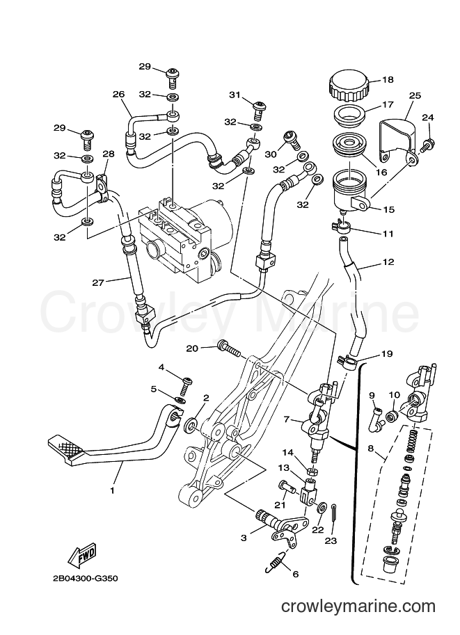 2009 Street Bike TDM900A - TDM900A (2B07) [010] - REAR MASTER CYLINDER