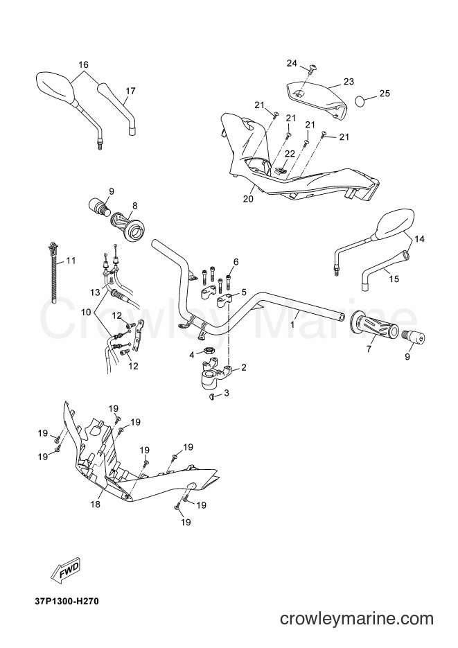 Yamaha Motors YP125RA (39D8) [060] - STEERING HANDLE & CABLE
