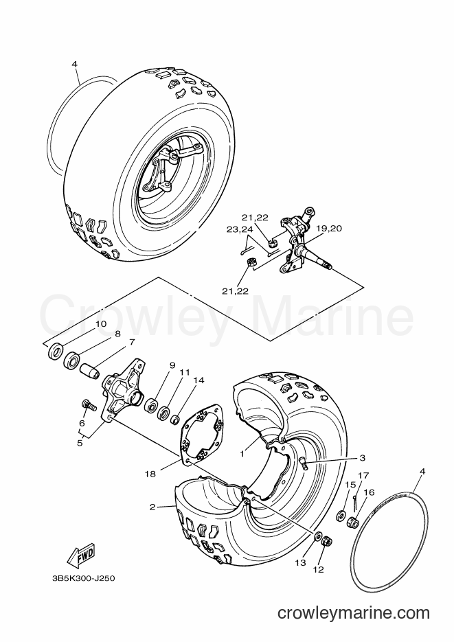 2011 ATV YFZ350 - YFZ350 (3B5M) [010] - FRONT WHEEL