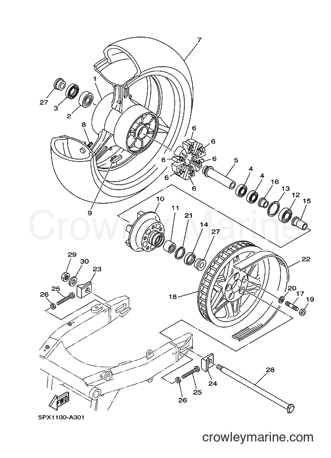 2005 Cruiser XV1700PC - XV1700PC (2D83) [010] - REAR WHEEL