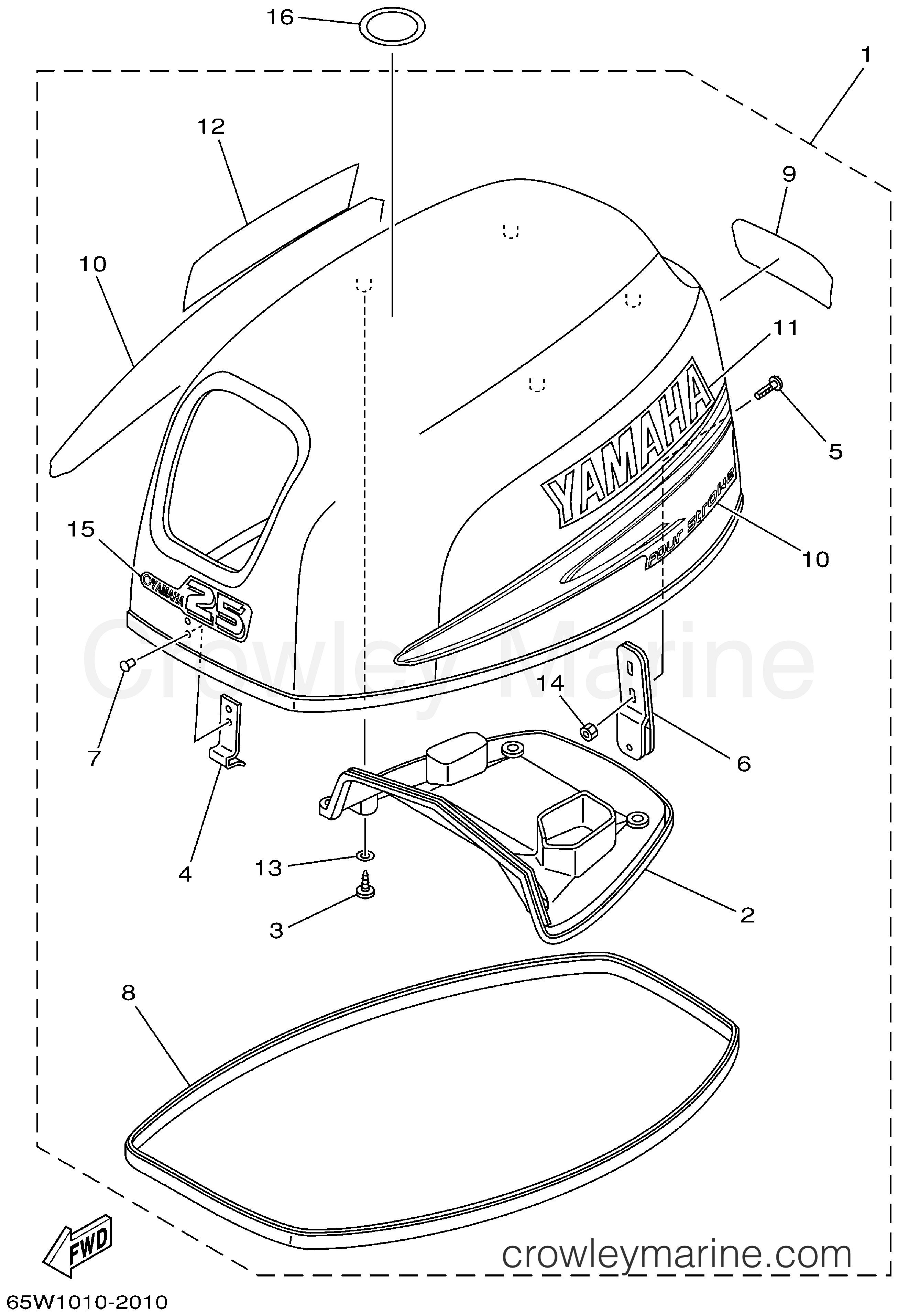 Yamaha Motors F25MLHA - TOP COWLING