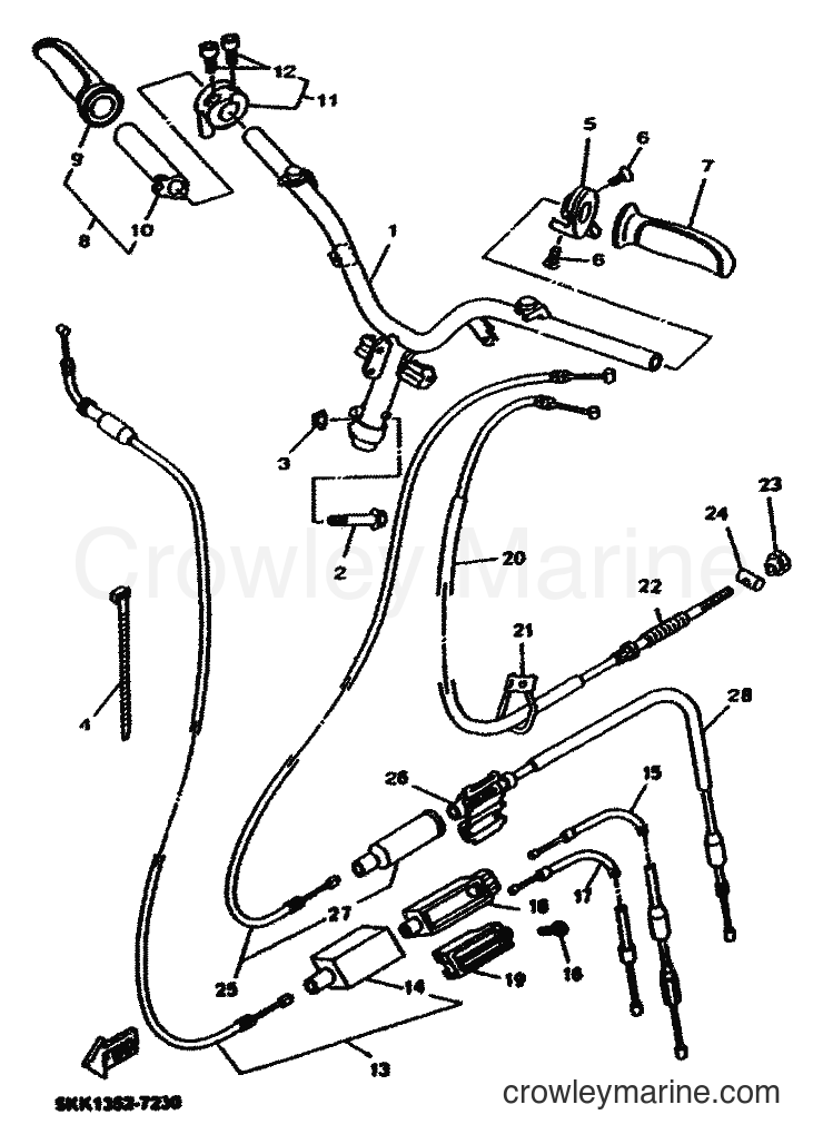 2001 Scooter YN100 - YN100 (5KKE) [010] - STEERING HANDLE & CABLE