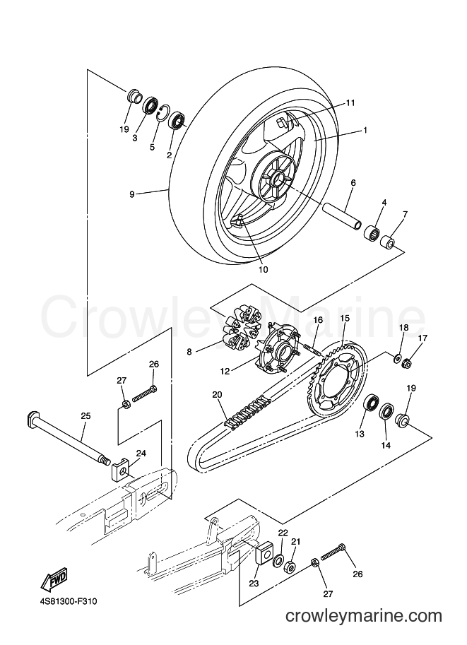 Yamaha Motors FZ6-SHG (4S8E) [010] - REAR WHEEL