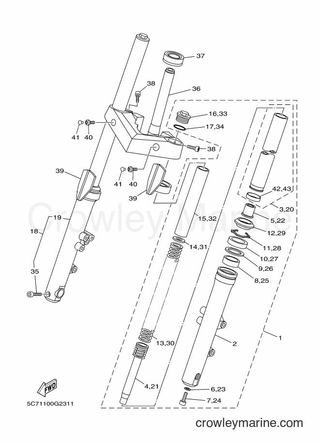 Yamaha Motors XV1900CU (30BC) [010] - FRONT FORK
