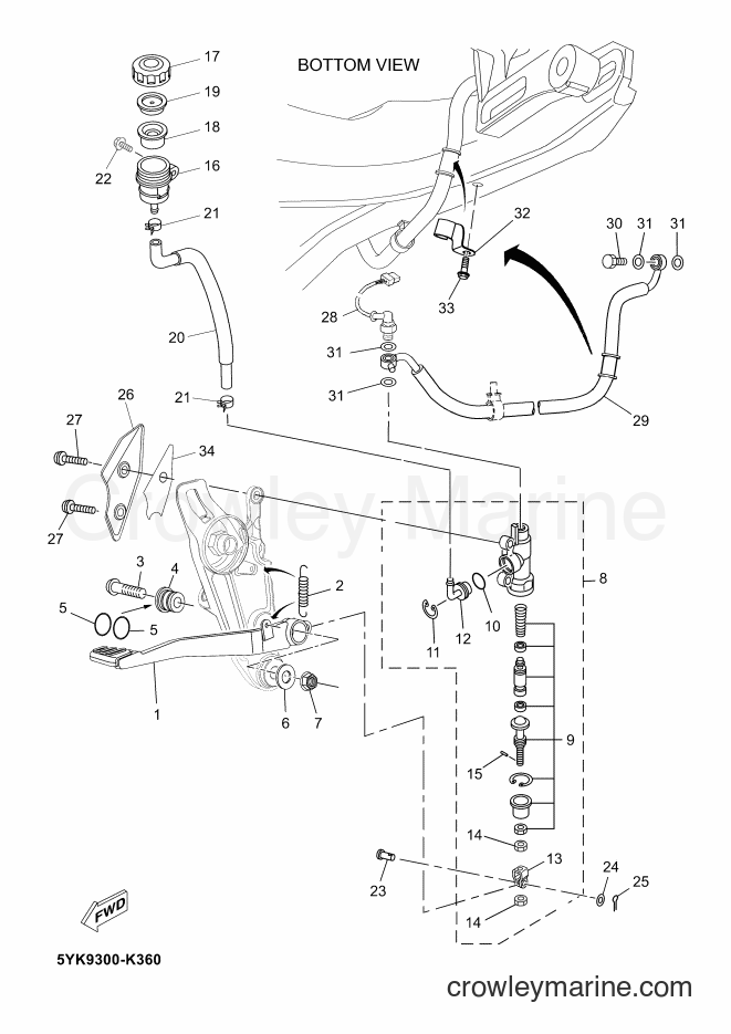 2012 Street Bike MT03 - MT03 (2BF1) [030] - REAR MASTER CYLINDER