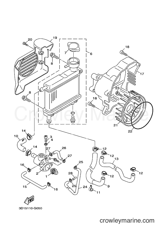 2009 Scooter XC50Y - XC50Y (3D18) [010] - RADIATOR & HOSE