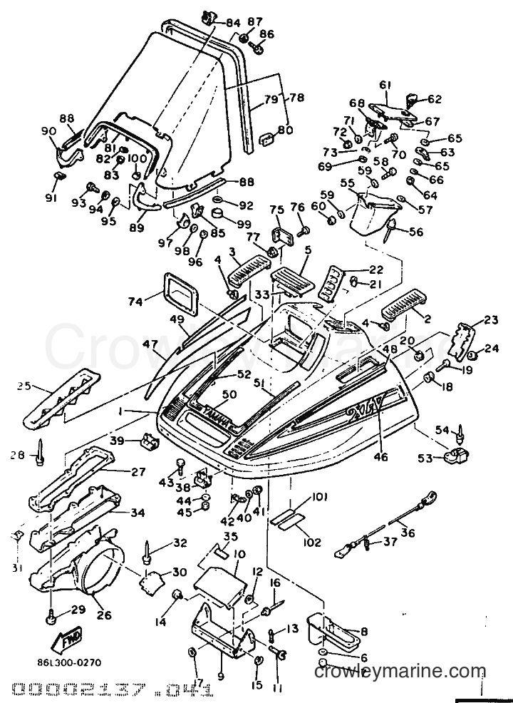 1990 Snowmobile XL540 - XL540 (86L2) [010] - SHROUD & WINDSHIELD