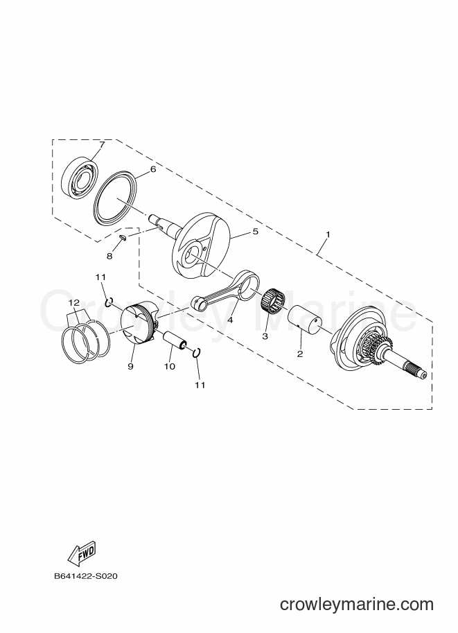 Yamaha Motors GDR125-I (B641) [010] - CRANKSHAFT & PISTON