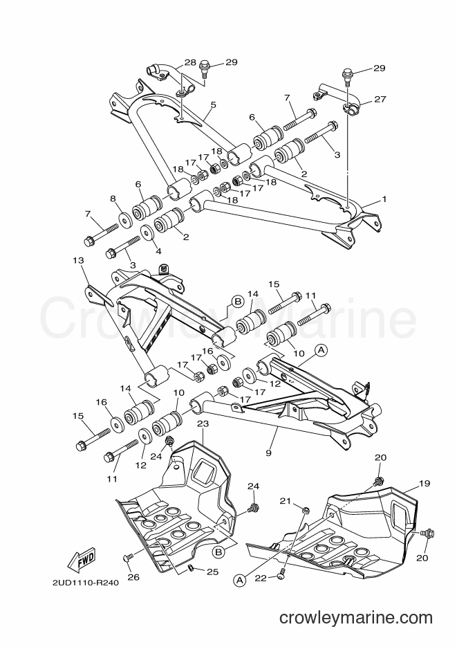 2016 ATV YFM700FWA - YFM700FWA (B303) [010] - REAR ARM