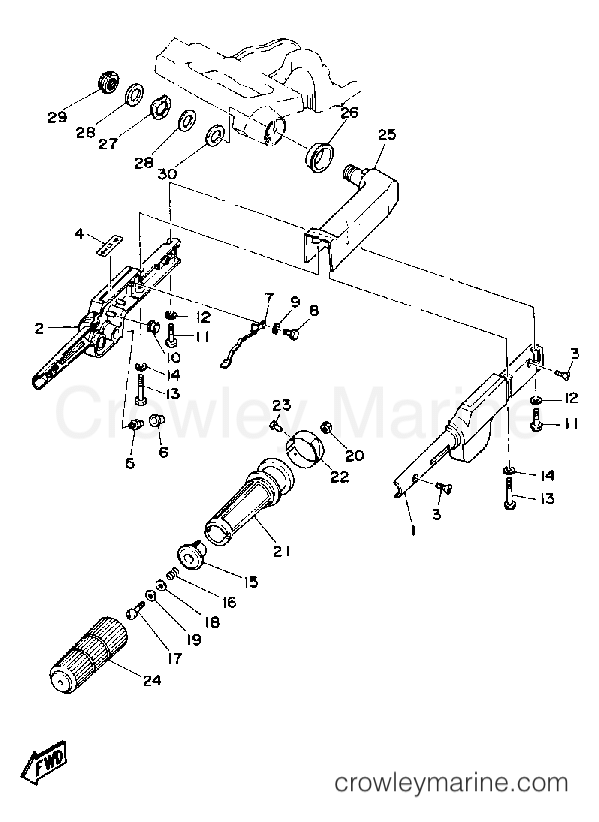 STEERING - 1990 Outboard 9.9hp FT9.9ELD | Crowley Marine