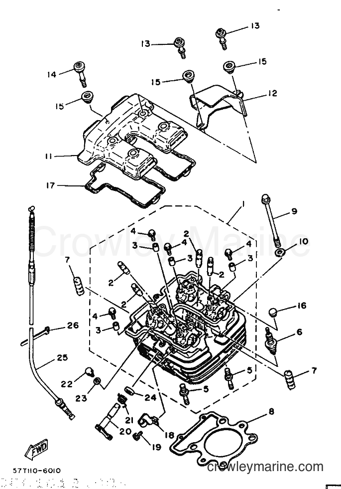 1987 Dirt Bike XT350 - XT350 (55V0) [080] - CYLINDER HEAD