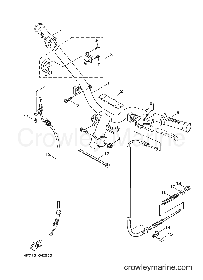 Yamaha Motors XC125E (4P71) [010] - STEERING HANDLE & CABLE
