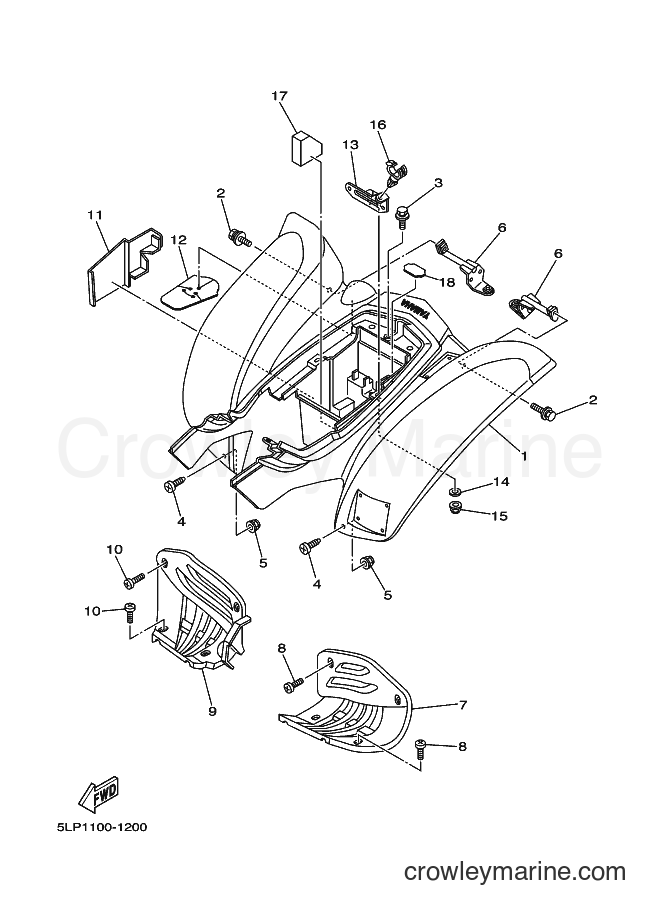 2001 ATV YFM660R - YFM660R (5LP2) [010] - REAR FENDER