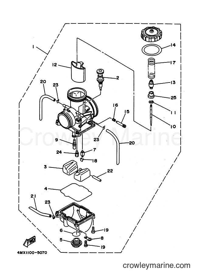 1995 Dirt Bike YZ250 - YZ250 (4MX2) [020] - CARBURETOR