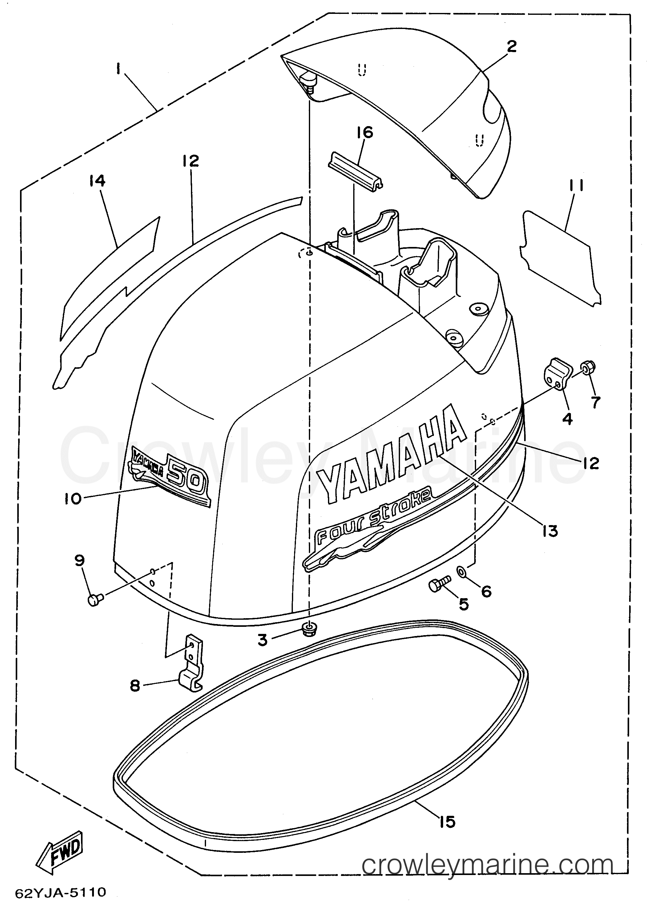 Yamaha Motors F50TLRV - TOP COWLING
