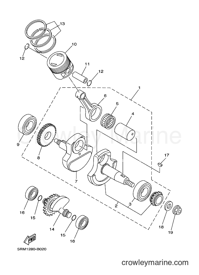 2004 Dirt Bike XTZ125E - XTZ125E (5YM3) [010] - CRANKSHAFT & PISTON