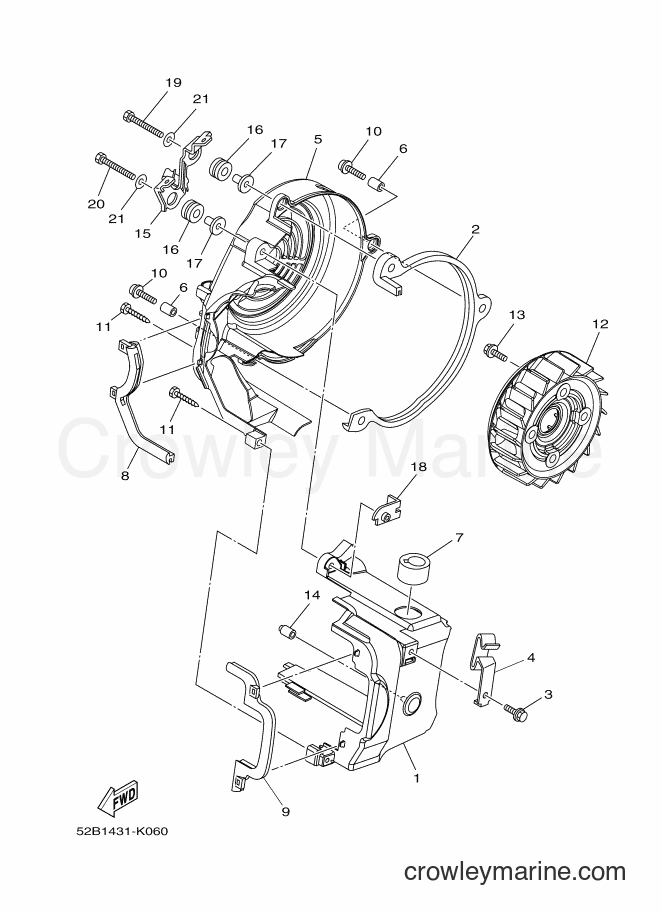 2014 Scooter XC115S - XC115S (2EP1) [050] - AIR SHROUD & FAN