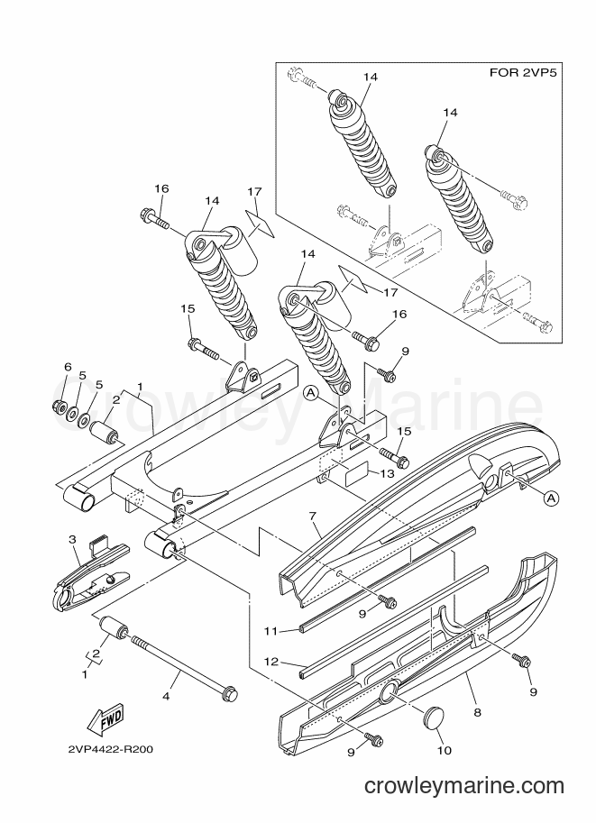 2016 Scooter T115FS-5 - T115FS-5 (2VP4) [010] - REAR ARM & SUSPENSION