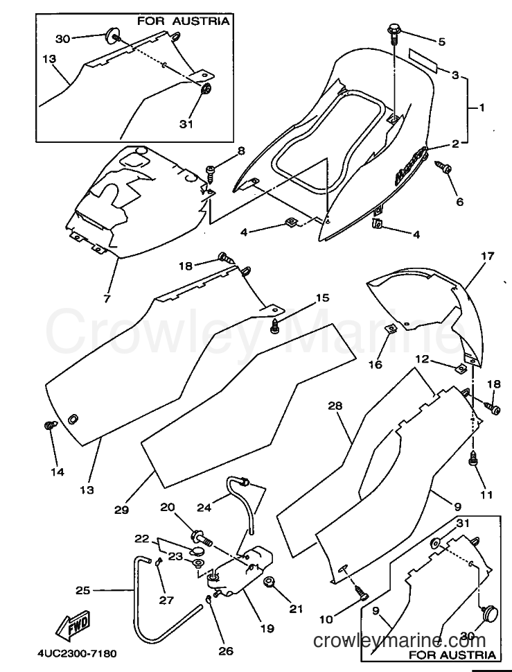 1997 Scooter YP250 - YP250 (4UD2) [010] - SIDE COVER