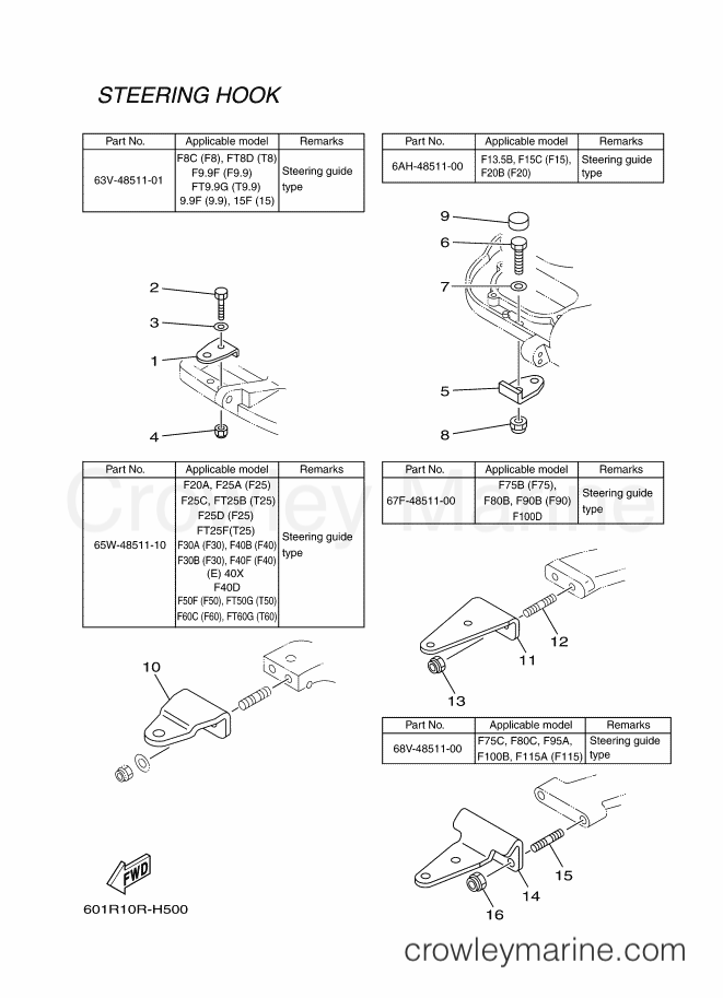 Yamaha Motors RIGGING REMOCON (602R) [999] - STEERING HOOK 2