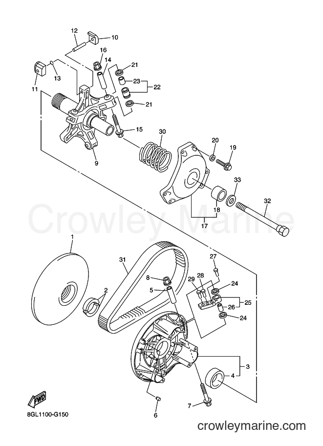 2016 Snowmobile RS10SUVL - RS10SUVL (8LG1) [020] - PRIMARY SHEAVE