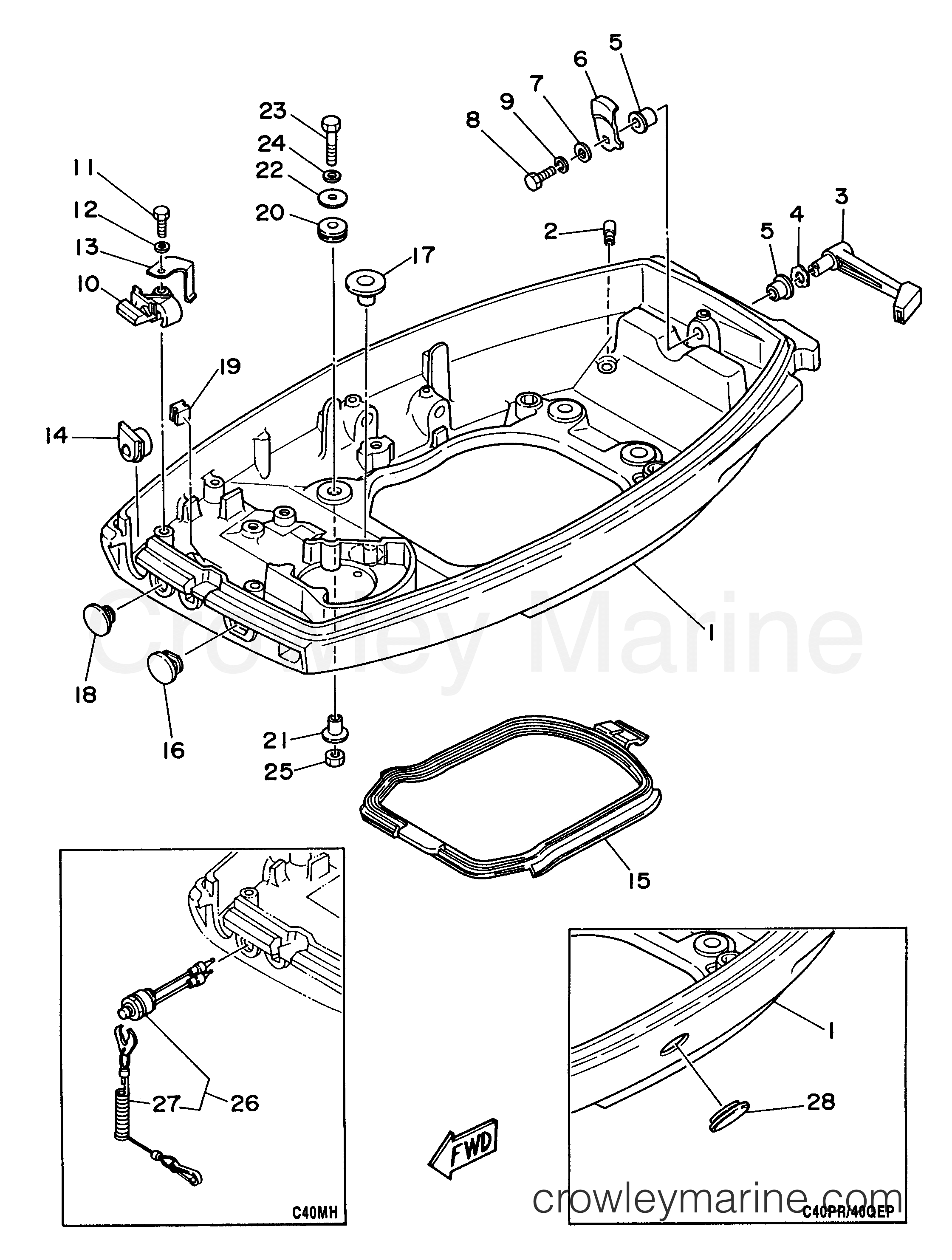 Yamaha Motors C40ELRU - BOTTOM COWLING