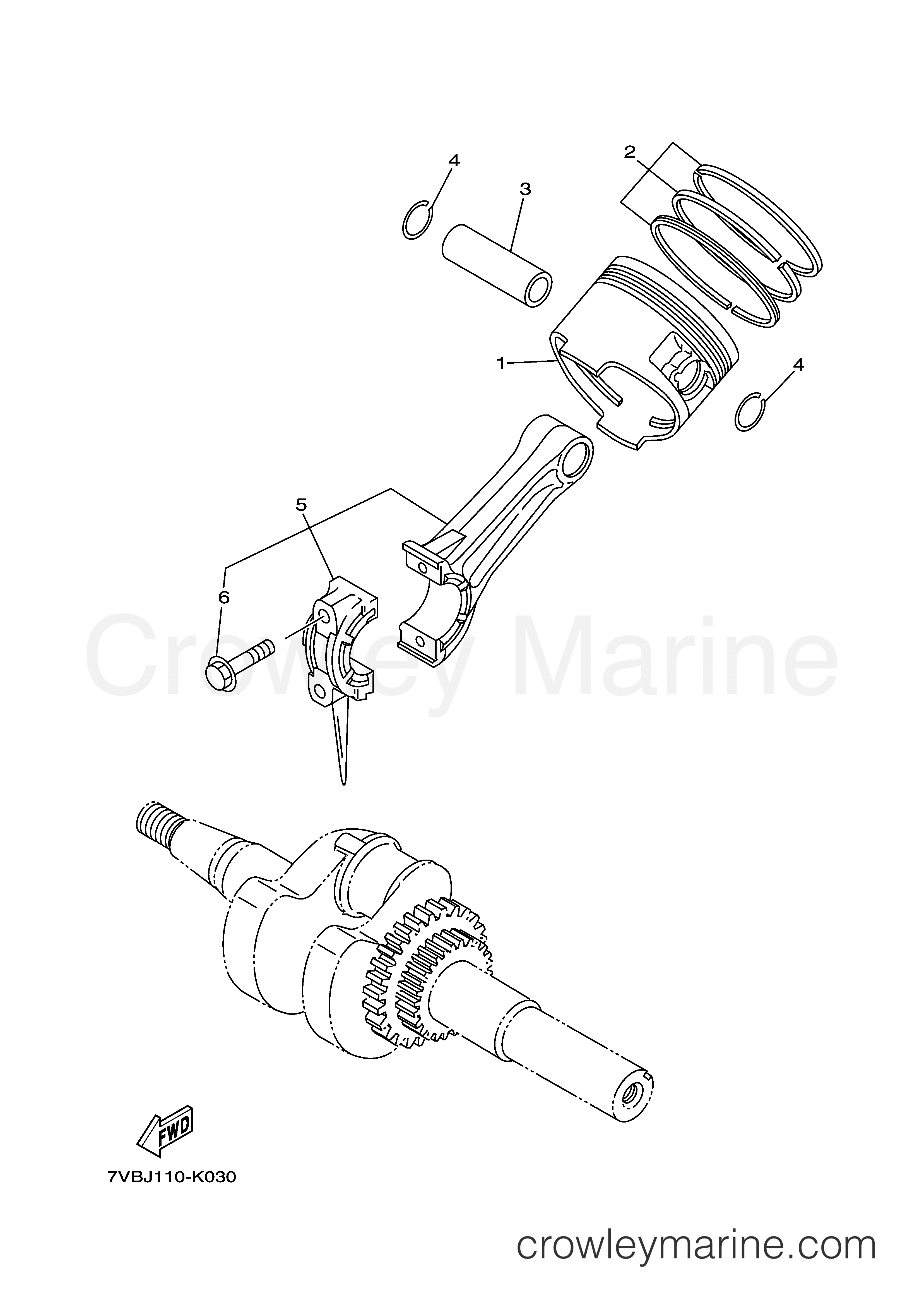 Yamaha Motors MZ300AAIA6 - CRANKSHAFT PISTON