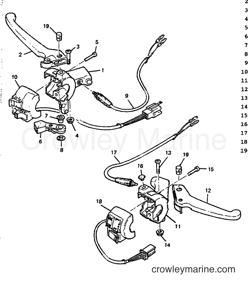 1991 Scooter CW50 - CW50 (4CA2) [999] - HANDLE SWITCH & LEVER