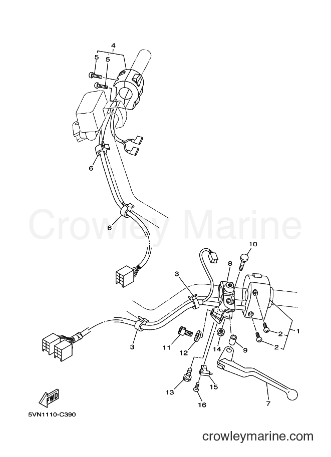 Yamaha Motors XV1700A (5VNL) [010] - HANDLE SWITCH & LEVER