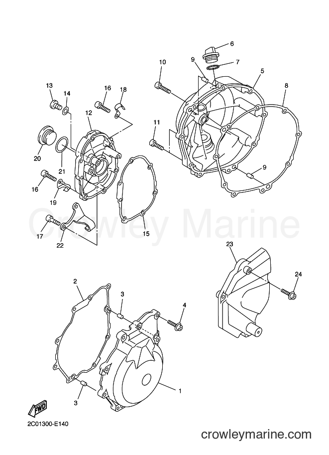 Yamaha Motors YZF-R6 (1JSF) [010] - CRANKCASE COVER 1
