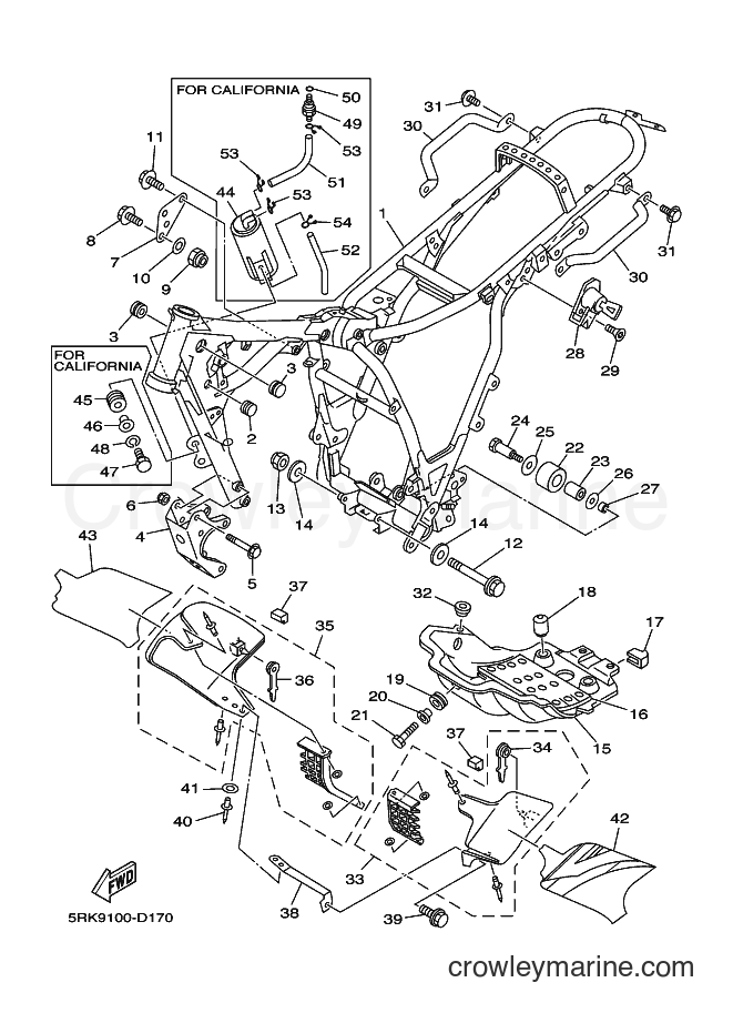 2005 Dirt Bike XT225 - XT225 (5RKB) [010] - FRAME