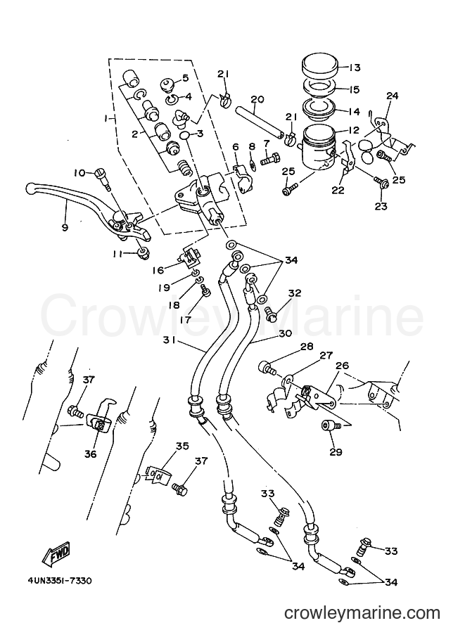 1998 Street Bike TRX850 - TRX850 (4UN4) [040] - FRONT MASTER CYLINDER