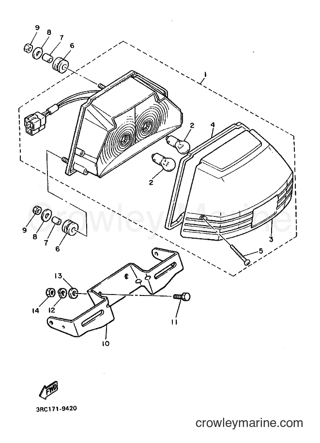 1990 Sport Bike FJ600 - FJ600 (3RC2) [010] - TAILLIGHT
