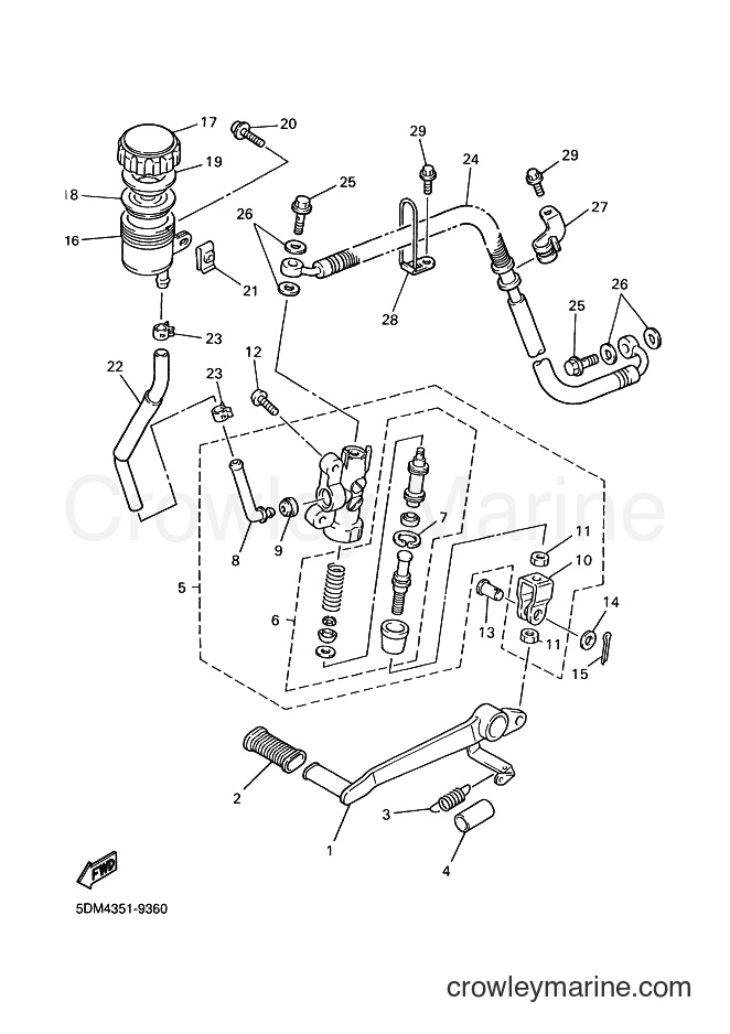 2003 Street Bike FZS600 - FZS600 (5RT4) [100] - REAR MASTER CYLINDER
