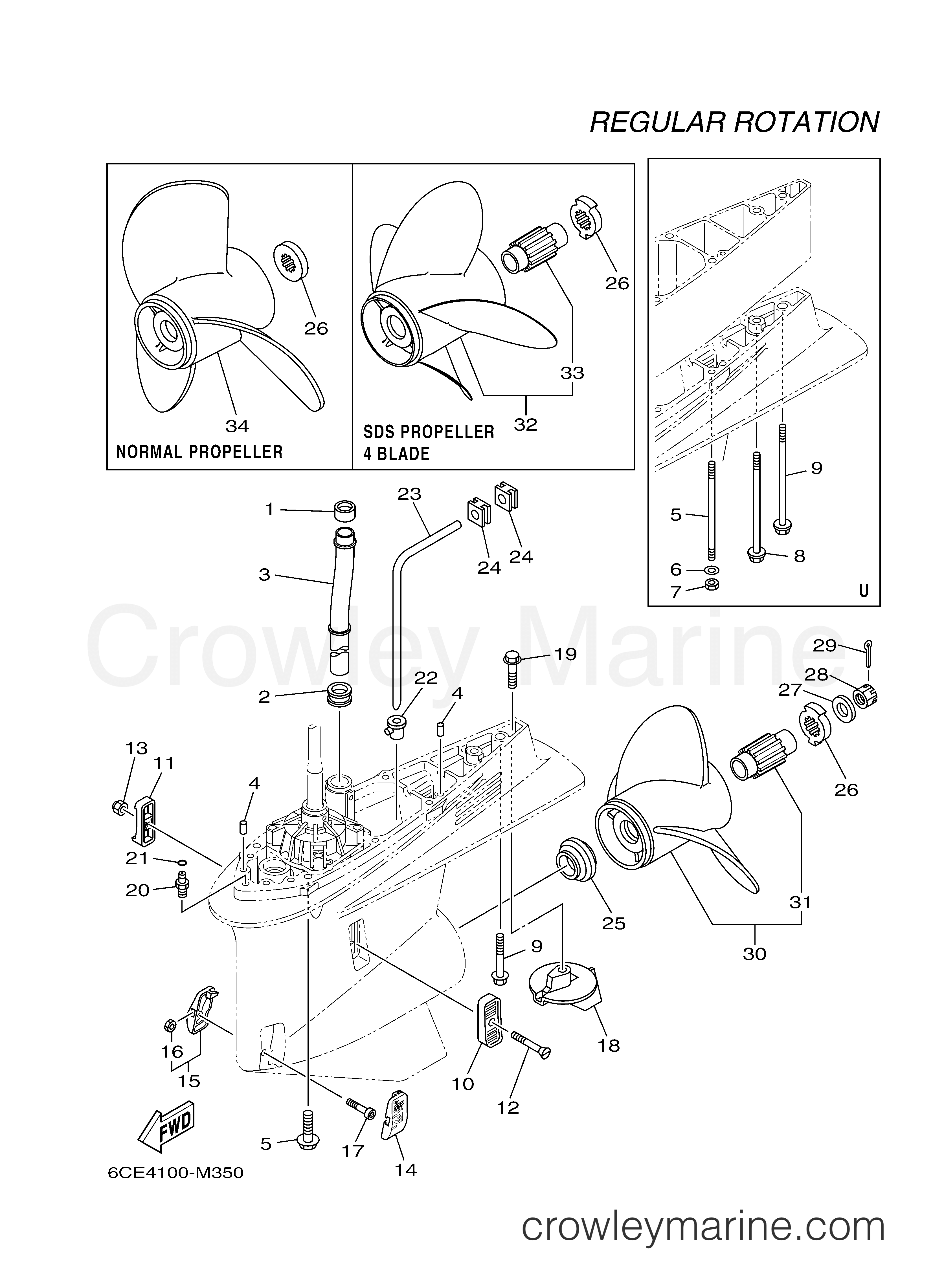 Yamaha Motors F250XCA - LOWER CASING DRIVE 2