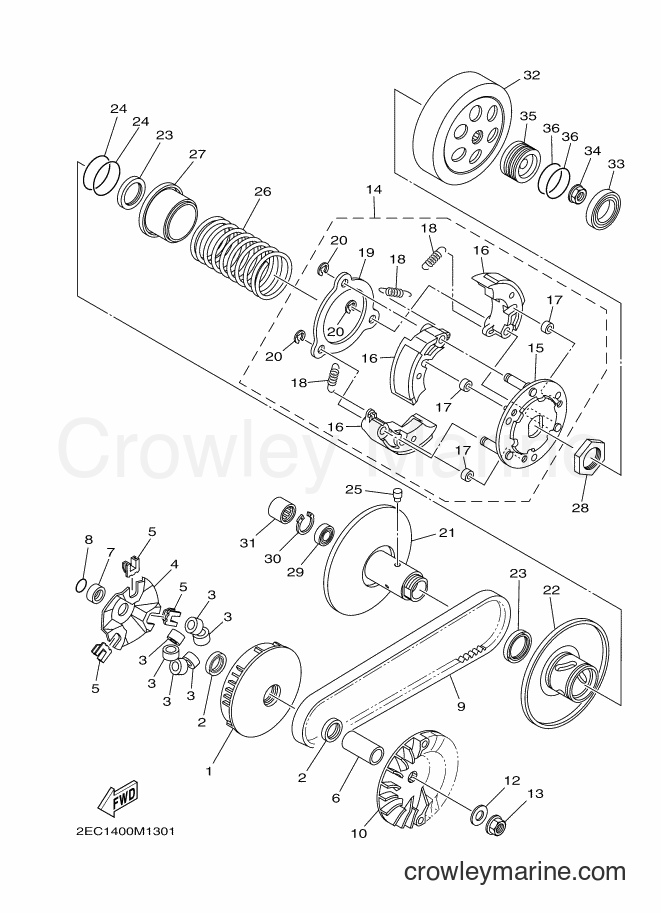2016 Maxi-Scooter MW125 - MW125 (2CMN) [010] - CLUTCH
