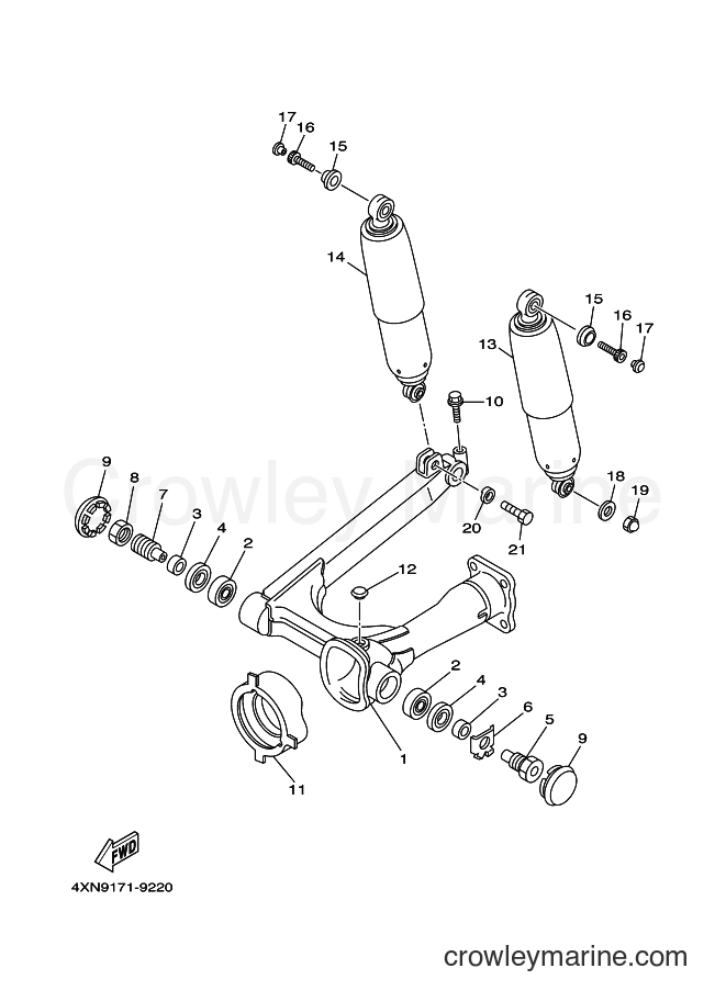 1998 Cruiser XV1100 - XV1100 (3LPG) [080] - REAR ARM & SUSPENSION